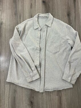Alexander Wang Heather Light Gray Button-Down Shirt